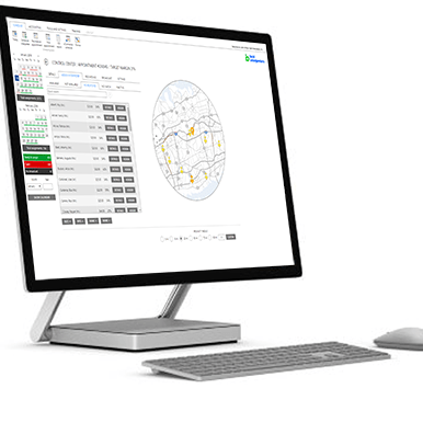 Desktop PC with mouse and keyboard. Algovi Solutions for interpreting agencies